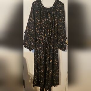 Black and Cream Dolman Sleeve Sundress for Work